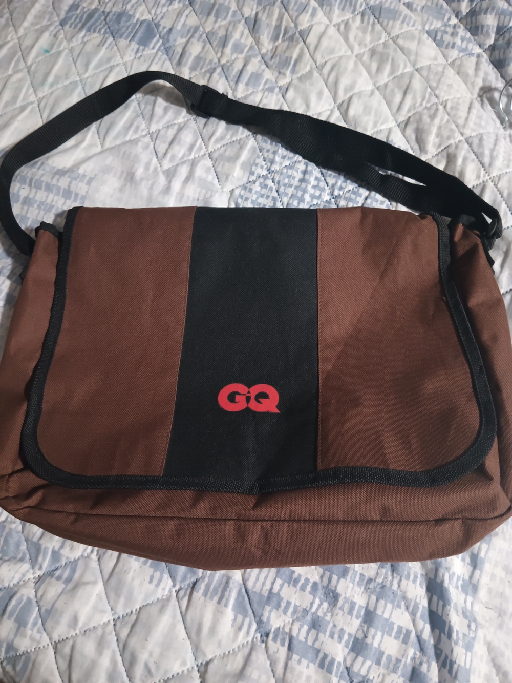 Brown and Black GQ Messenger Bag